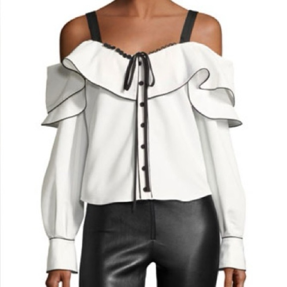 Self-Portrait Off-The-Shoulder Ruffle Blouse